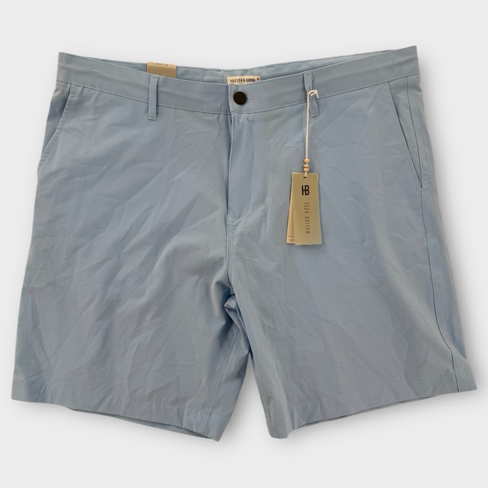 Hudson & Barrow Superior Shorts‎ Mens 38 Blue Tech Stretch Chino Performance NWT